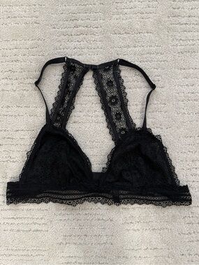 Victoria’s Secret Sheer Lace Racerback Bralette - Black
